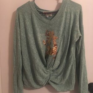 Golden Reindeer Christmas Sweater